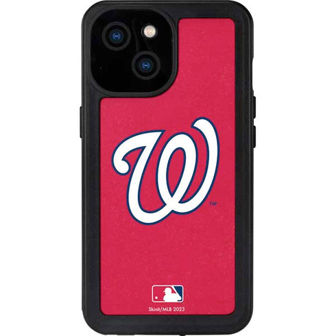 MLB Washington Nationals - Solid Distressed iPhone 15 Waterproof Case